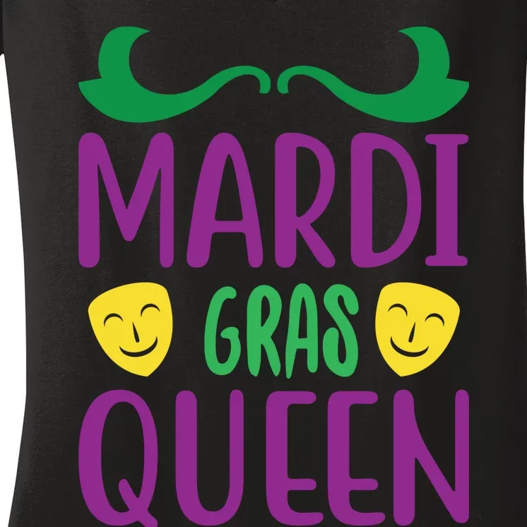 Mardi Gras Queen Women's V-Neck T-Shirt