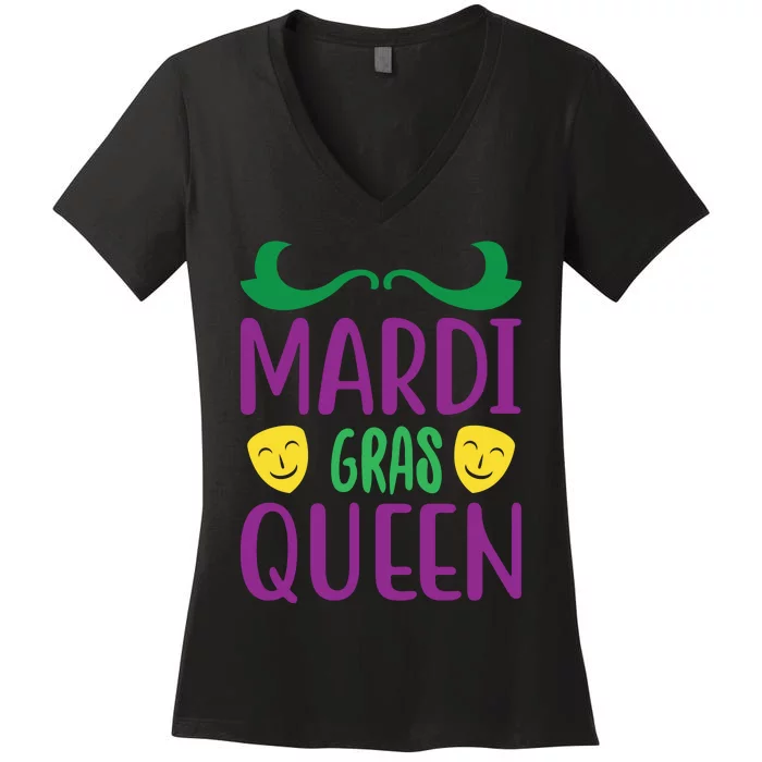 Mardi Gras Queen Women's V-Neck T-Shirt