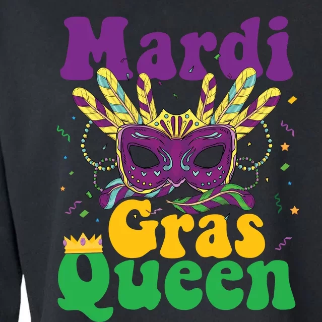 Mardi Gras Queen Funny Costume Mardi Gras Cropped Pullover Crew