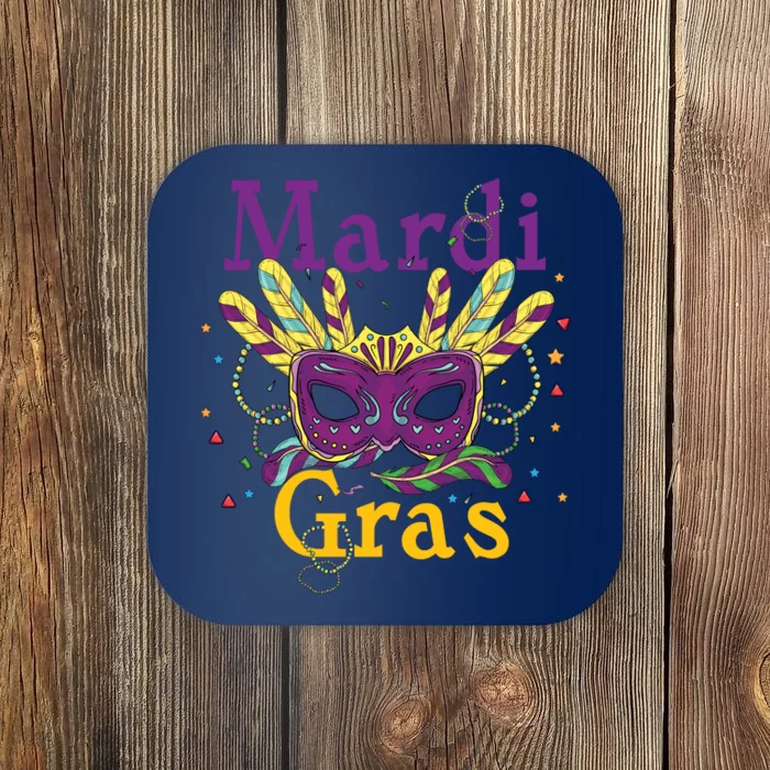 Mardi Gras Queen Mask Costume Coaster