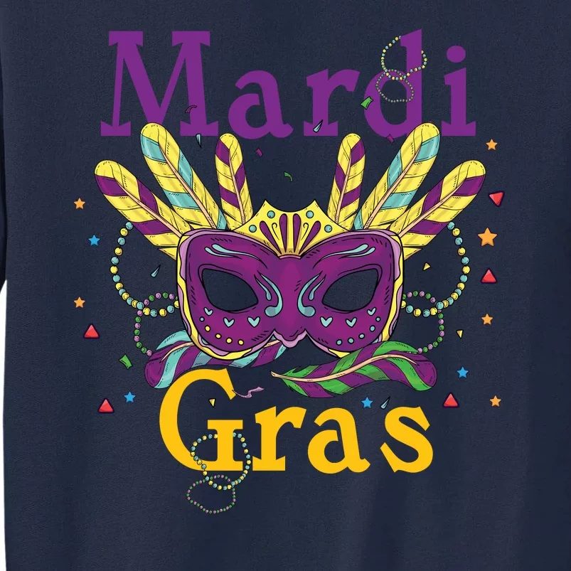 Mardi Gras Queen Mask Costume Tall Sweatshirt