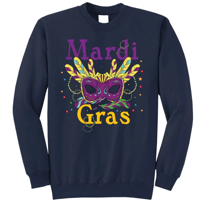 Mardi Gras Queen Mask Costume Tall Sweatshirt