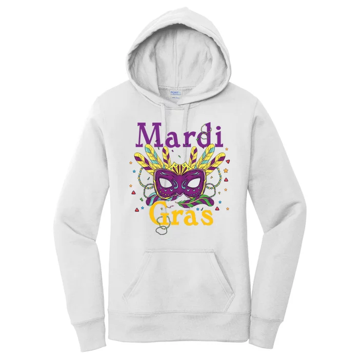 Mardi Gras Queen Mask Costume Women's Pullover Hoodie