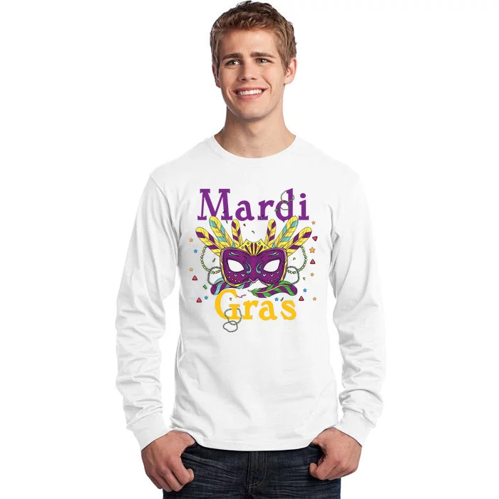 Mardi Gras Queen Mask Costume Tall Long Sleeve T-Shirt