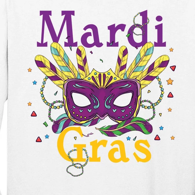 Mardi Gras Queen Mask Costume Tall Long Sleeve T-Shirt