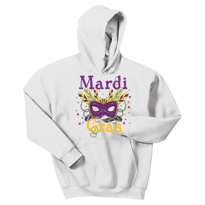 Mardi Gras Queen Mask Costume Kids Hoodie