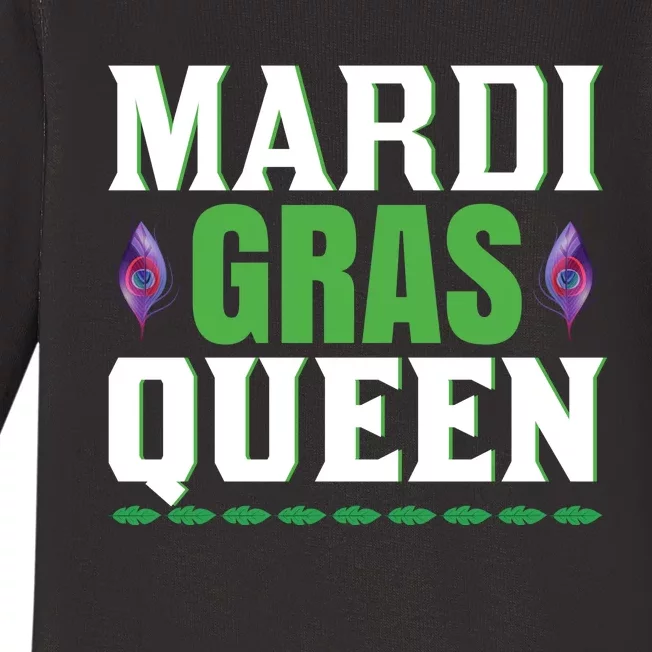 Mardi Gras Queen Baby Long Sleeve Bodysuit