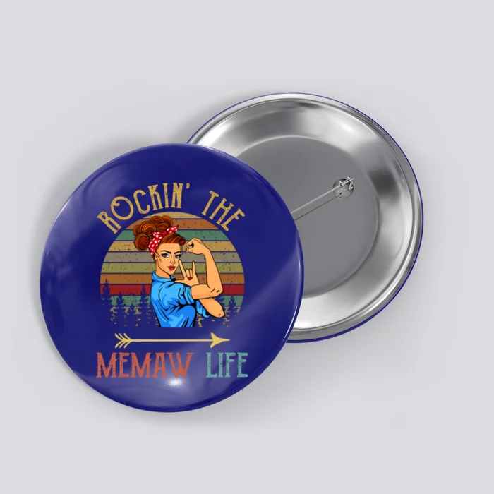 Memaw Gift Rockin' The Memaw Life Christmas Xmas Cool Gift Button