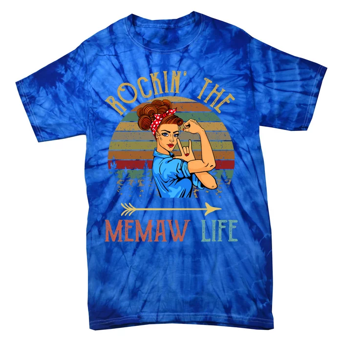 Memaw Gift Rockin' The Memaw Life Christmas Xmas Cool Gift Tie-Dye T-Shirt