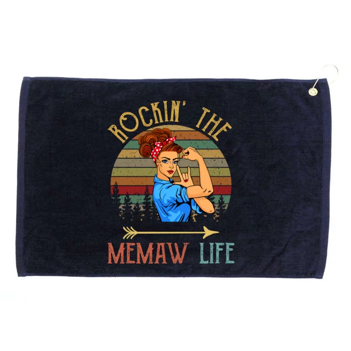 Memaw Gift Rockin' The Memaw Life Christmas Xmas Cool Gift Grommeted Golf Towel