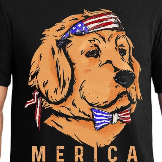 Merica Golden Retriever - Patriotic Funny Fourth of July Dog Pajama Set