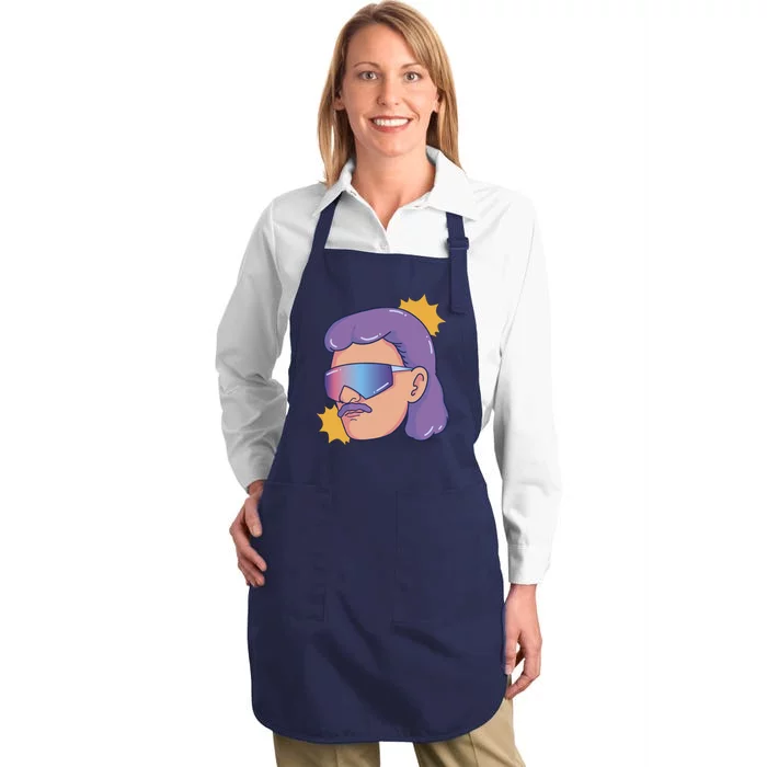 Mullet Guy Retro Full-Length Apron With Pocket