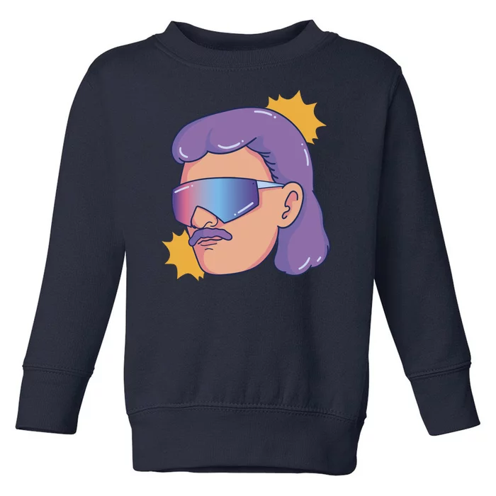 Mullet Guy Retro Toddler Sweatshirt