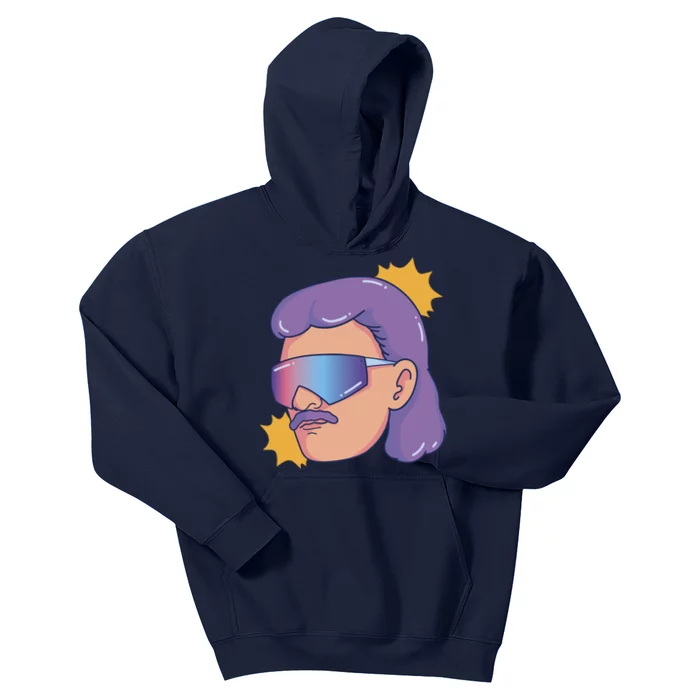 Mullet Guy Retro Kids Hoodie