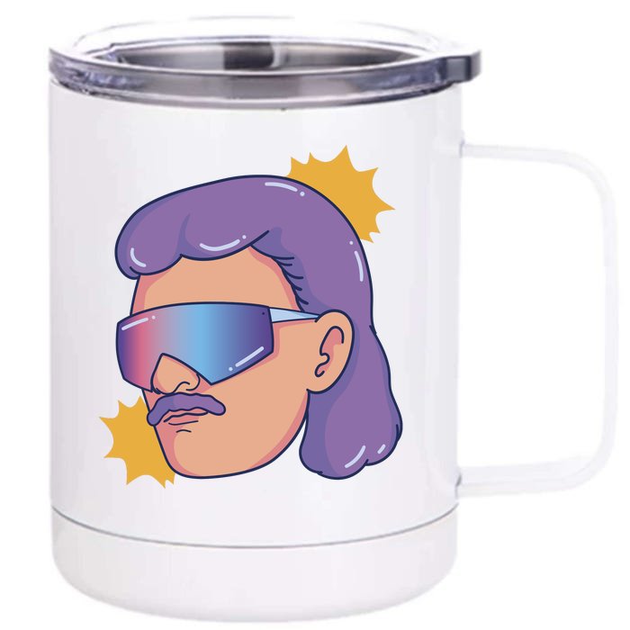 Mullet Guy Retro Front & Back 12oz Stainless Steel Tumbler Cup