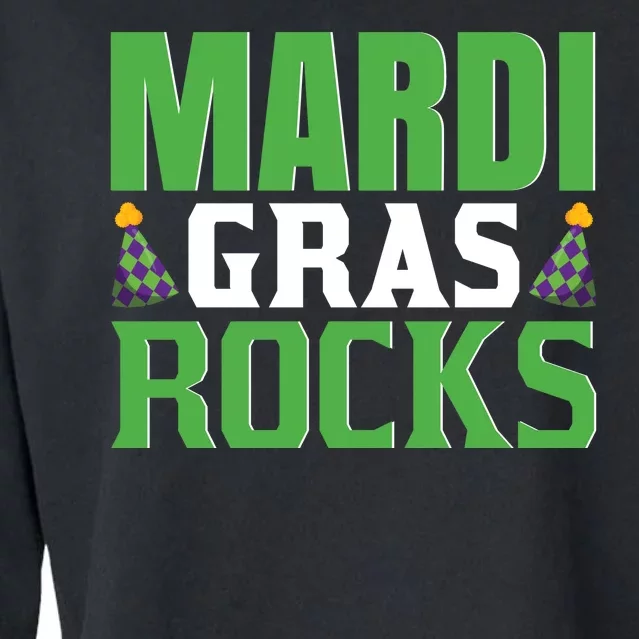 Mardi Gras Rocks Cropped Pullover Crew