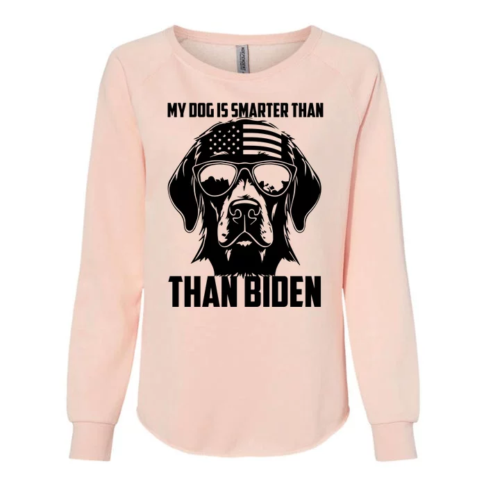 My Golden Retriever Dog Is Smarter Than Your President Biden Womens California Wash Sweatshirt