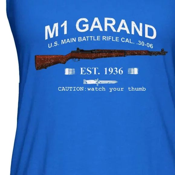 M1 Garand Rifle Gun Wwii Watch Your Thumb Est 1936 Graphic Ladies Essential Flowy Tank