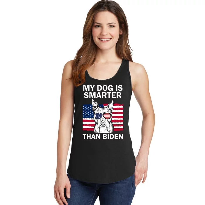 My Golden Retriever Dog Is Smarter Than Your President Biden Ladies Essential Tank