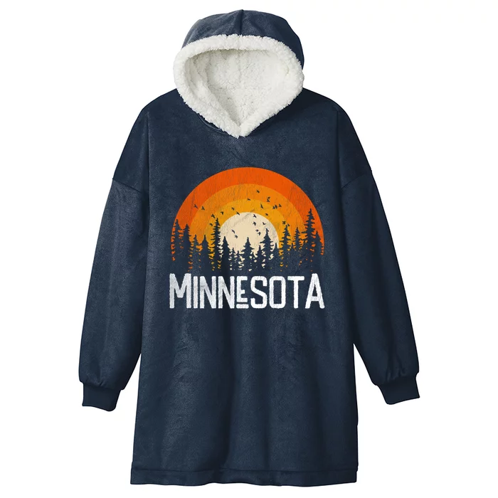 Minnesota Gift Retro Style Vintage 70s 80s Gift Hooded Wearable Blanket