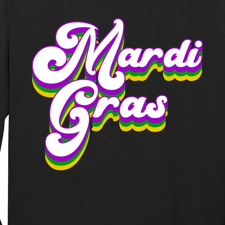 Mardi Gras Retro Festive Celebration Long Sleeve Shirt