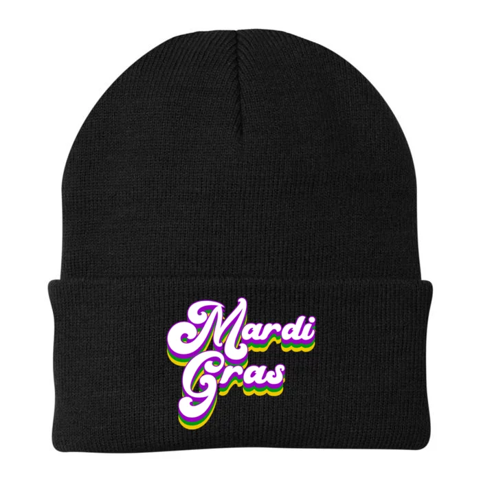 Mardi Gras Retro Festive Celebration Knit Cap Winter Beanie