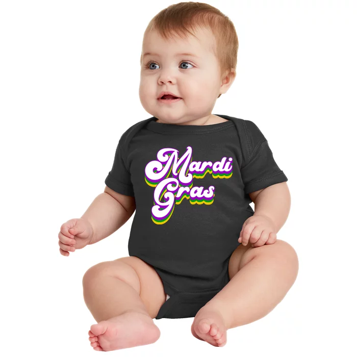 Mardi Gras Retro Festive Celebration Baby Bodysuit