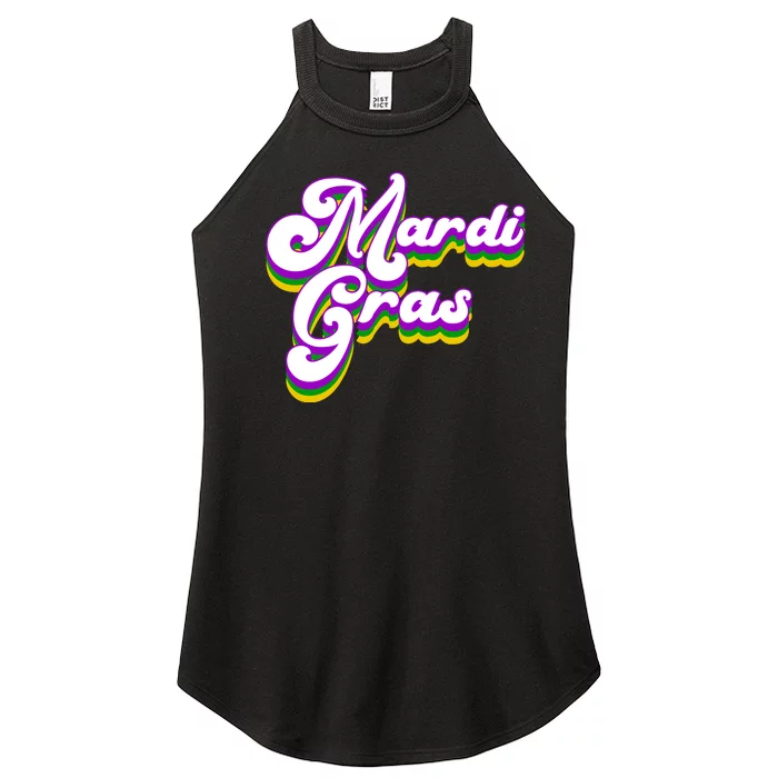 Mardi Gras Retro Festive Celebration Women’s Perfect Tri Rocker Tank