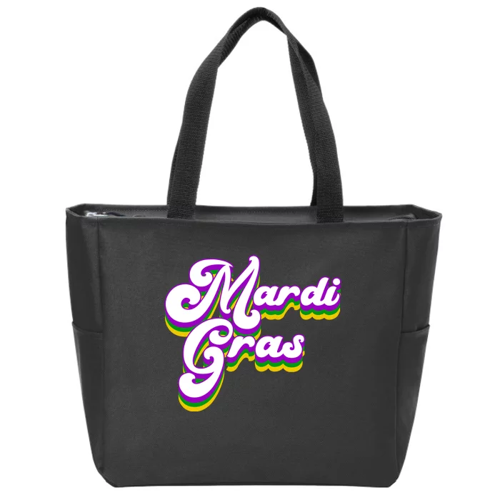 Mardi Gras Retro Festive Celebration Zip Tote Bag