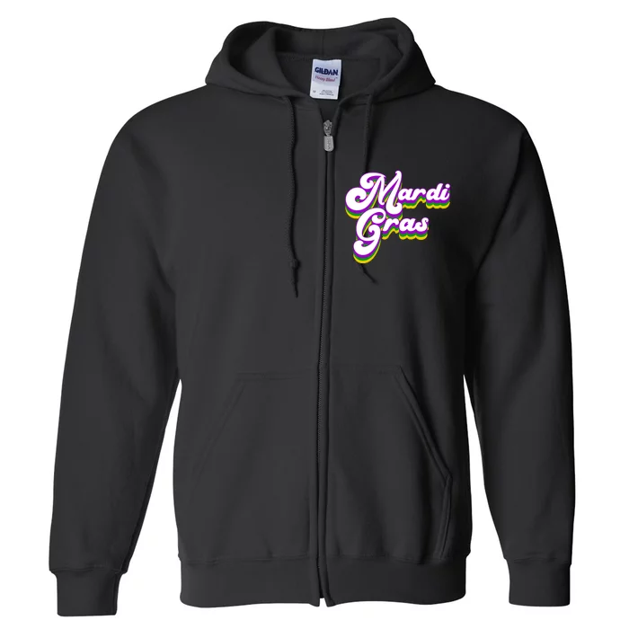 Mardi Gras Retro Festive Celebration Full Zip Hoodie