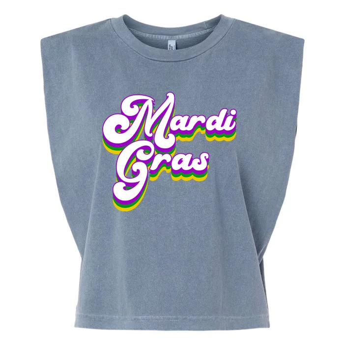 Mardi Gras Retro Festive Celebration Garment-Dyed Women's Muscle Tee