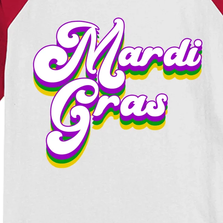 Mardi Gras Retro Festive Celebration Kids Colorblock Raglan Jersey