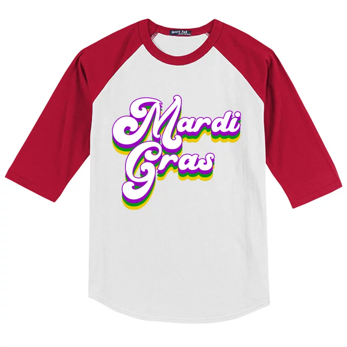 Mardi Gras Retro Festive Celebration Kids Colorblock Raglan Jersey