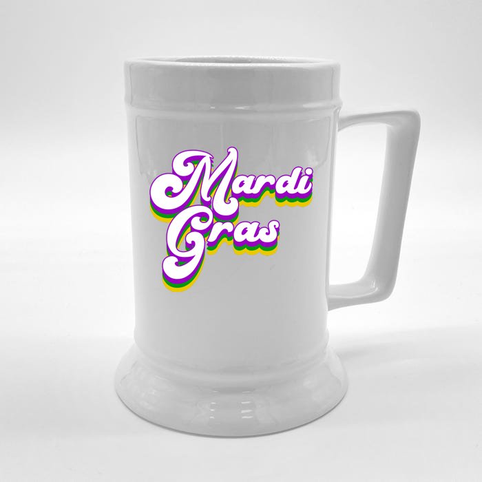 Mardi Gras Retro Festive Celebration Front & Back Beer Stein