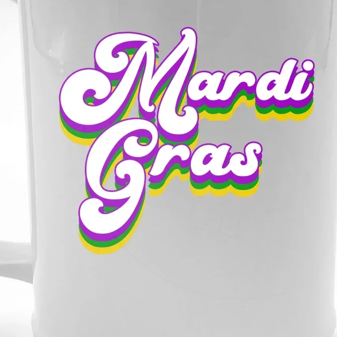 Mardi Gras Retro Festive Celebration Front & Back Beer Stein