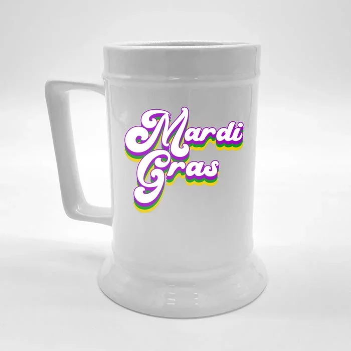 Mardi Gras Retro Festive Celebration Front & Back Beer Stein