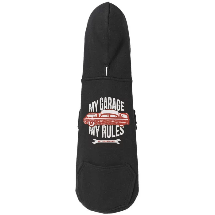 MY GARAGE RULES Doggie 3-End Fleece Hoodie