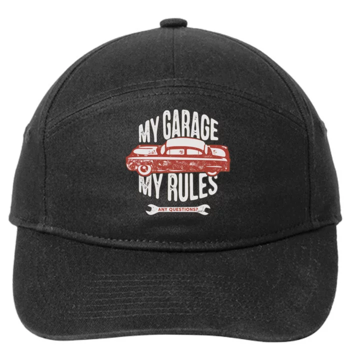 MY GARAGE RULES 7-Panel Snapback Hat