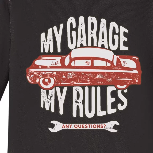 MY GARAGE RULES Baby Long Sleeve Bodysuit