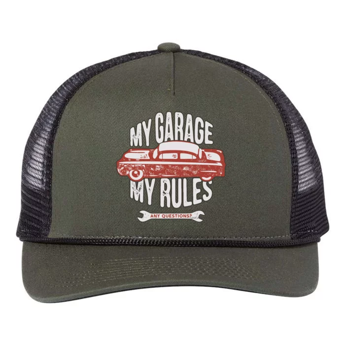 MY GARAGE RULES Retro Rope Trucker Hat Cap