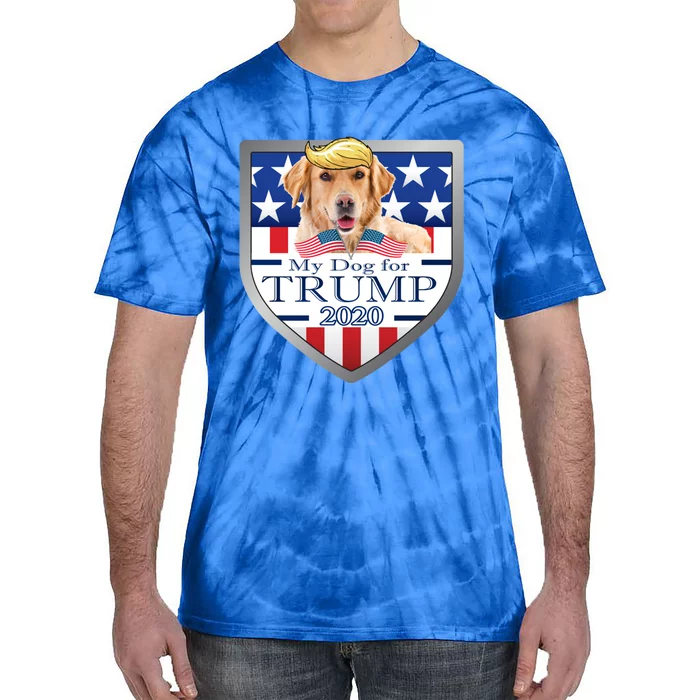 My Golden Retriever For Trump Funny Gift Tie-Dye T-Shirt