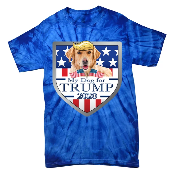 My Golden Retriever For Trump Funny Gift Tie-Dye T-Shirt