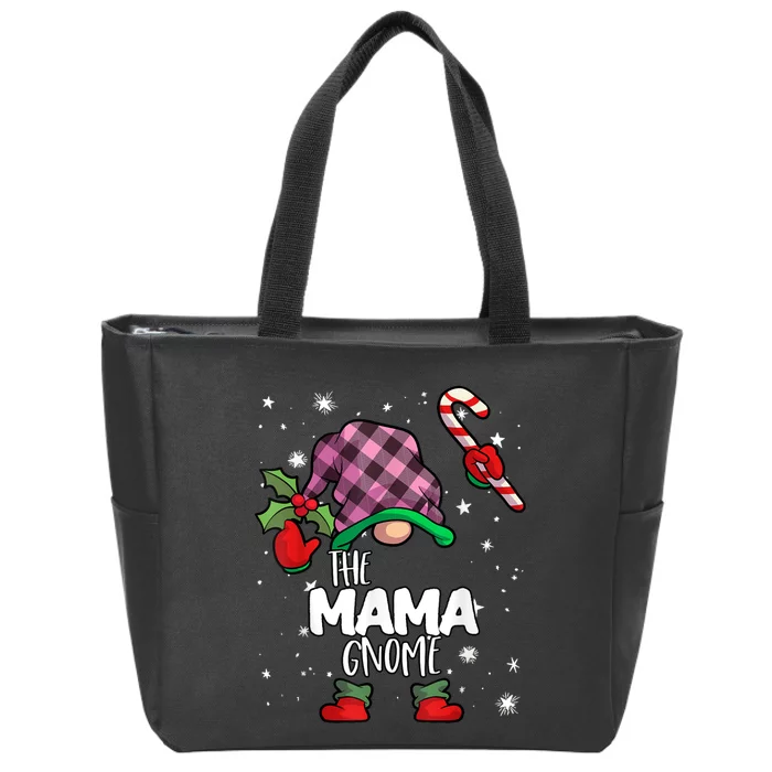 Mama Gnome Red Buffalo Plaid Matching Family Christmas Zip Tote Bag