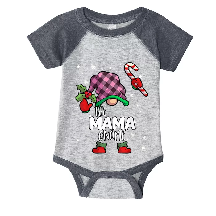 Mama Gnome Red Buffalo Plaid Matching Family Christmas Infant Baby Jersey Bodysuit