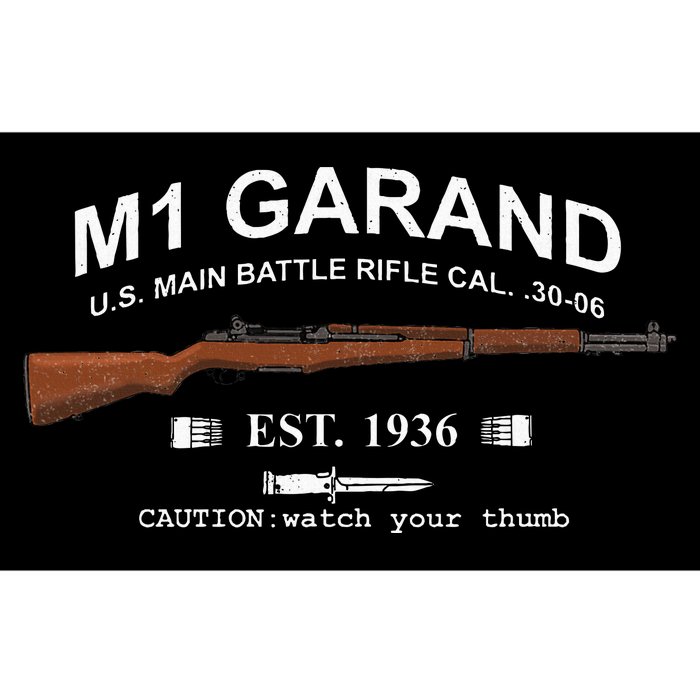 M1 Garand Rifle Gun Wwii Watch Your Thumb Est 1936 Graphic Bumper Sticker