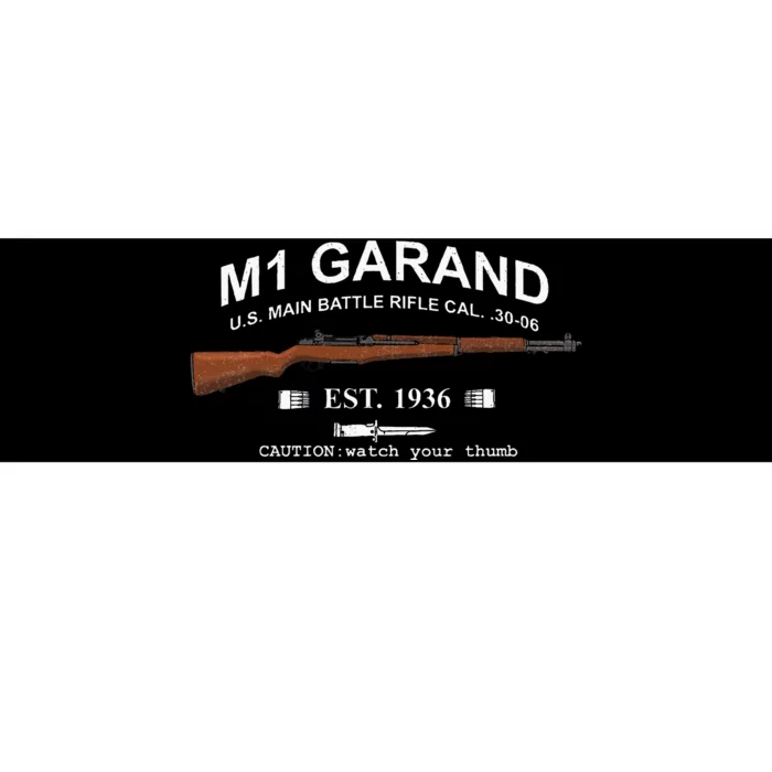 M1 Garand Rifle Gun Wwii Watch Your Thumb Est 1936 Graphic Bumper Sticker