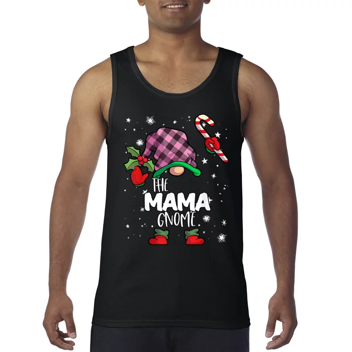 Mama Gnome Red Buffalo Plaid Matching Family Christmas Tank Top