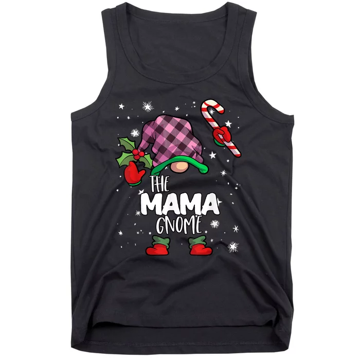 Mama Gnome Red Buffalo Plaid Matching Family Christmas Tank Top