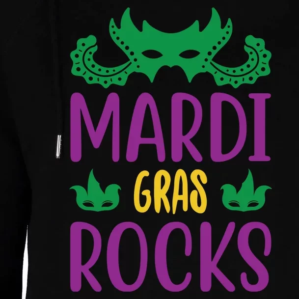 Mardi Gras Rocks Womens Funnel Neck Pullover Hood