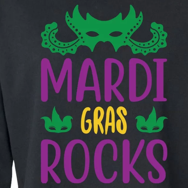 Mardi Gras Rocks Cropped Pullover Crew